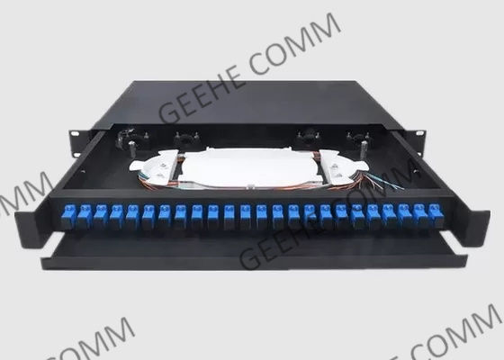 24 Port-Gestell-Berg-Faser-Schalttafel des LC-Spleiß-Behälter-19 des Zoll-1U