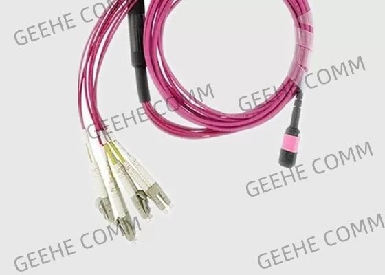 Multi Kerne OM3 2.0mm MPO des Stamm-8 zum LC-Ausbruch-Kabel