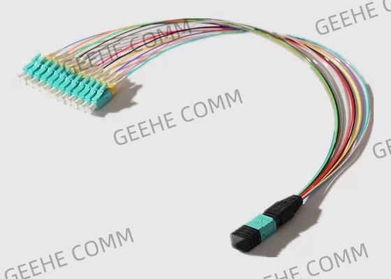 12 in mehreren Betriebsarten entkernt 0.9mm MPO zum LC-Ausbruch-Kabel