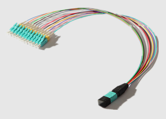 12 in mehreren Betriebsarten entkernt 0.9mm MPO zum LC-Ausbruch-Kabel
