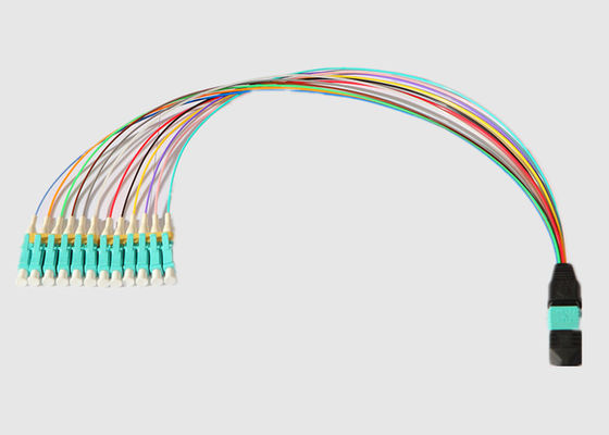 12 in mehreren Betriebsarten entkernt 0.9mm MPO zum LC-Ausbruch-Kabel