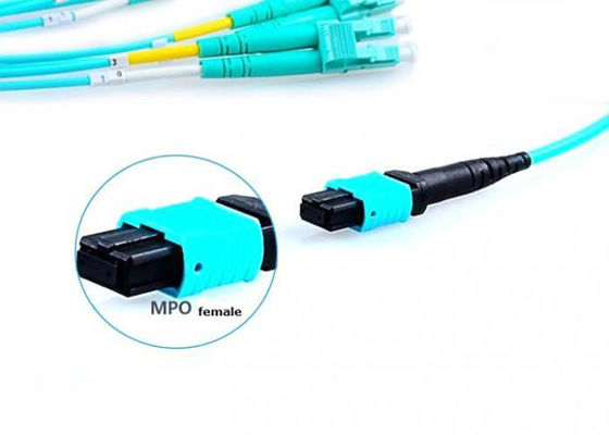 MPO zu 4 x 4 Duplex-MPO LWL - Kabel LC 16F 100G 400G