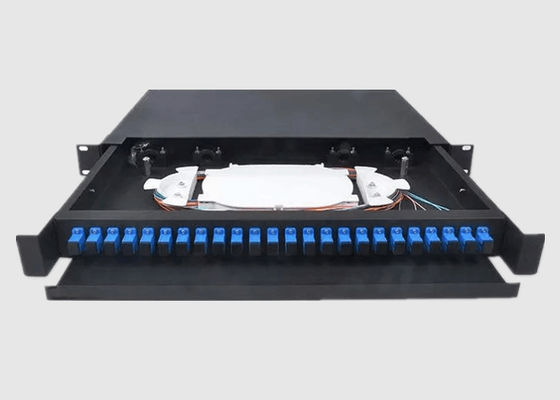 24 Port-Gestell-Berg-Faser-Schalttafel des LC-Spleiß-Behälter-19 des Zoll-1U