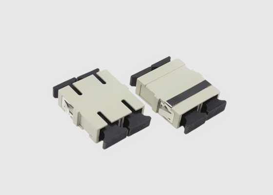 Beige Faser Optik-Sc-Sc-Duplexkoppler in mehreren Betriebsarten mit Flansch